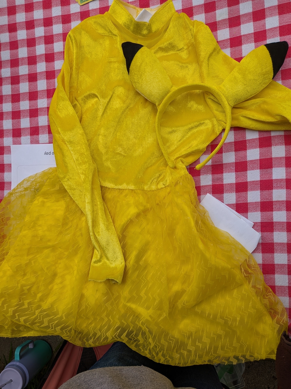 Pokemon Pikachu Costume Dress with Ear Headband